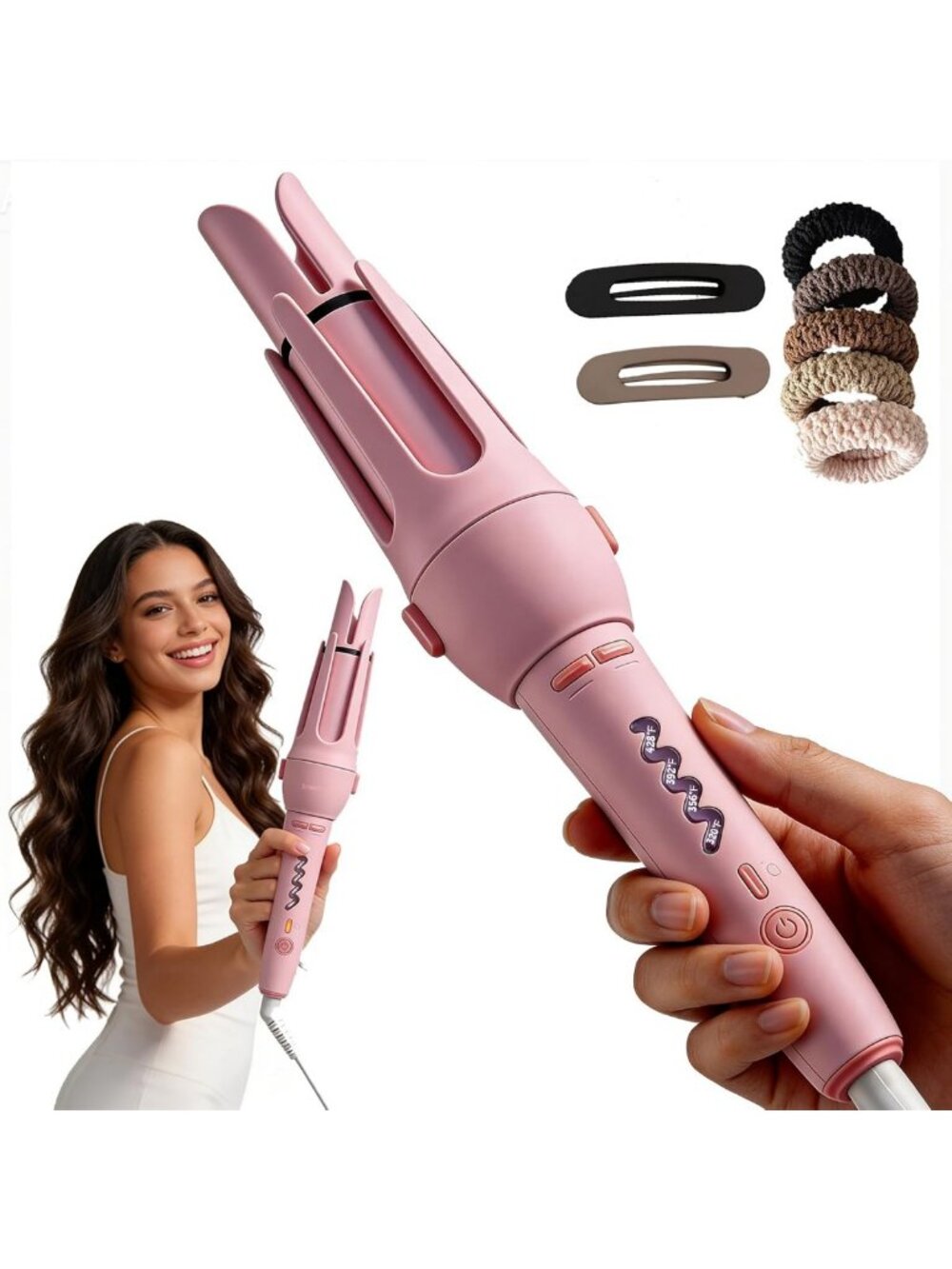 Automatic Hair Curler - 1.25 Inch Curling Iron for Effortless Beach Waves